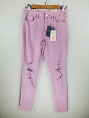 NWT Universal Thread Size 00 Pink Ripped Distressed High-Rise Skinny Jeans